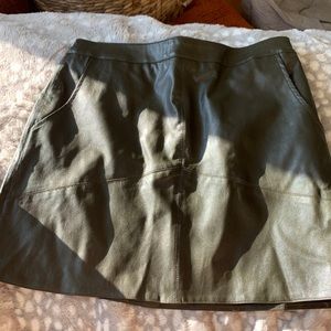 Dark green leather mini skirt Francesca’s
